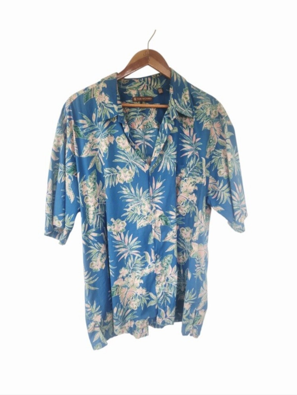 Men's Tori Richard Hawaiian Hibiscus Floral Cotton Button Down Shirt 2XL